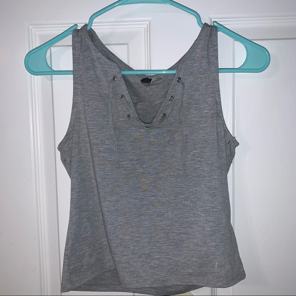 Tie-Front Cropped Tank Top